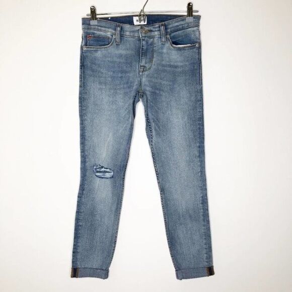 HUDSON Harkin Distressed Skinny Cropped Cuff Jeans - Picture 1 of 10